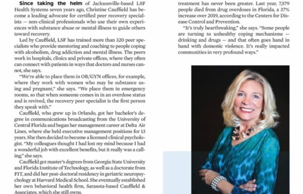 Dr. Christine Cauffield Earns Florida Trend Magazine’s 2021 Women in Leadership Recognition
